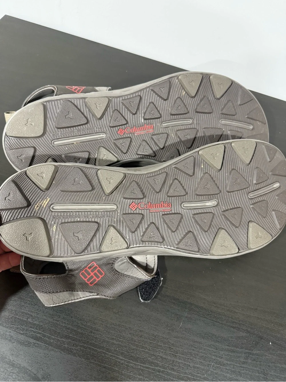 Columbia Gray and Tan Outdoor Adjustable Sandals
